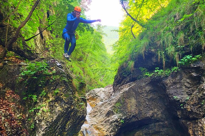 Beginner Canyoning Tour in the Sušec Canyon - Bovec Slovenia - Sliding, jumping, and moving through the water