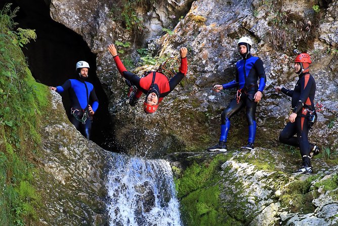 Bled and Bohinj Valley Canyoning with Hotel Pickup & Free Photos - The jumps, slides, and rope descent