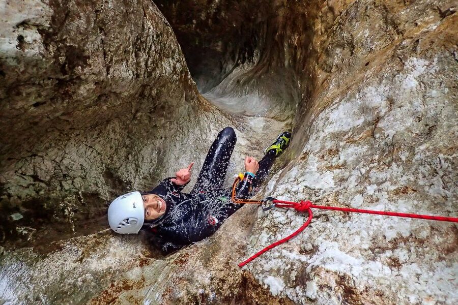 Bled: Guided Canyoning Tour with Transport - Entering the Jerečica River canyon
