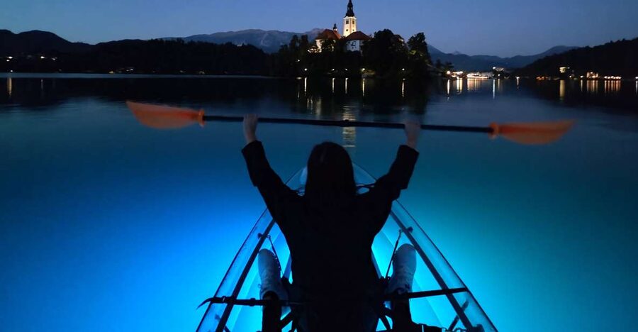 Bled: Guided Kayaking Tour in a Transparent Kayak - Getting settled in a transparent kayak