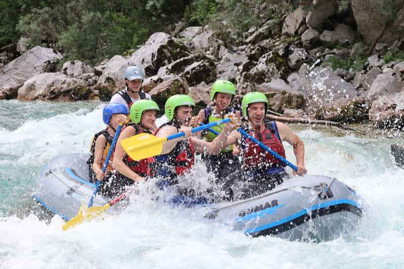 Bovec: Soča River Rafting Adventure with Photos and Drink - The eight-minute ride and Boka Waterfall views