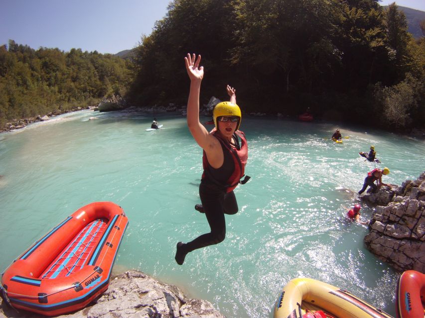 Bovec: Soča River Whitewater Rafting - A swim in the Soča’s cold water
