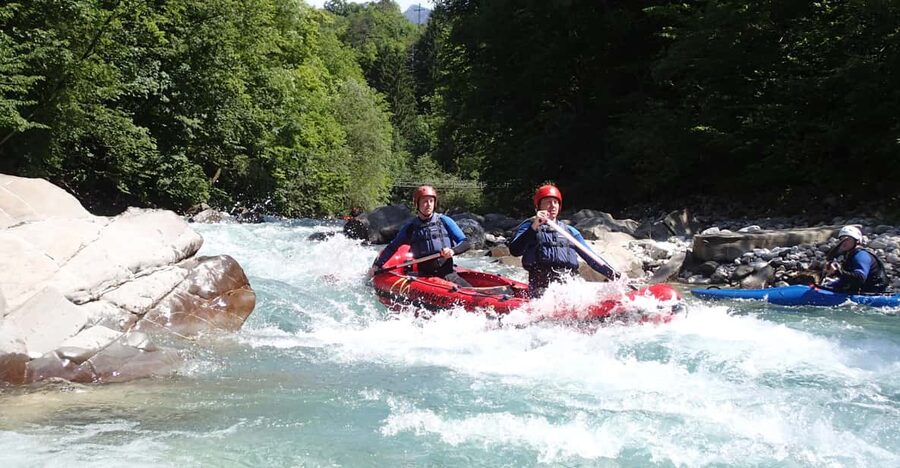 Bovec: Whitewater Canoeing on the Soča River - Rock jumps and swimming along the way