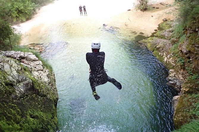 Canyoning Bled Slovenia - Getting suited up in wetsuits and canyoning shoes