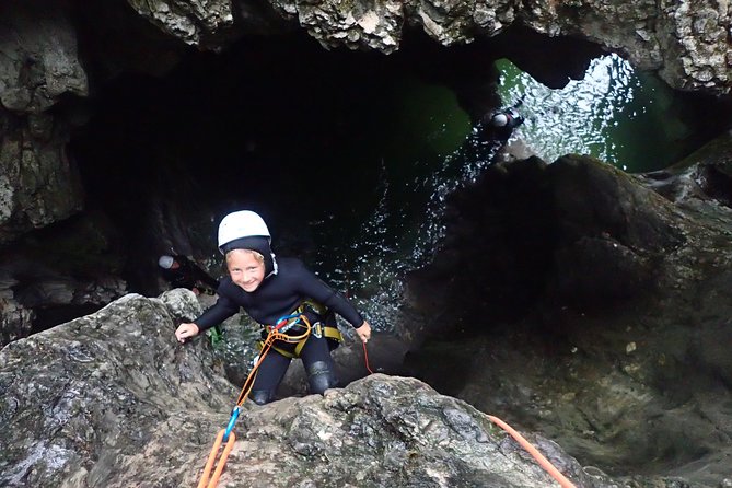 Family Canyoning near Lake Bled - One hour of jumps, slides, and abseils