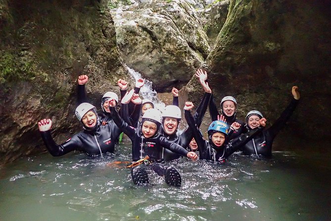 Family Canyoning near Lake Bled - Getting suited up and ready for the water