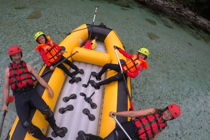 FAMILY RAFTING on Soča river - Paddling, small rapids, and swimming time