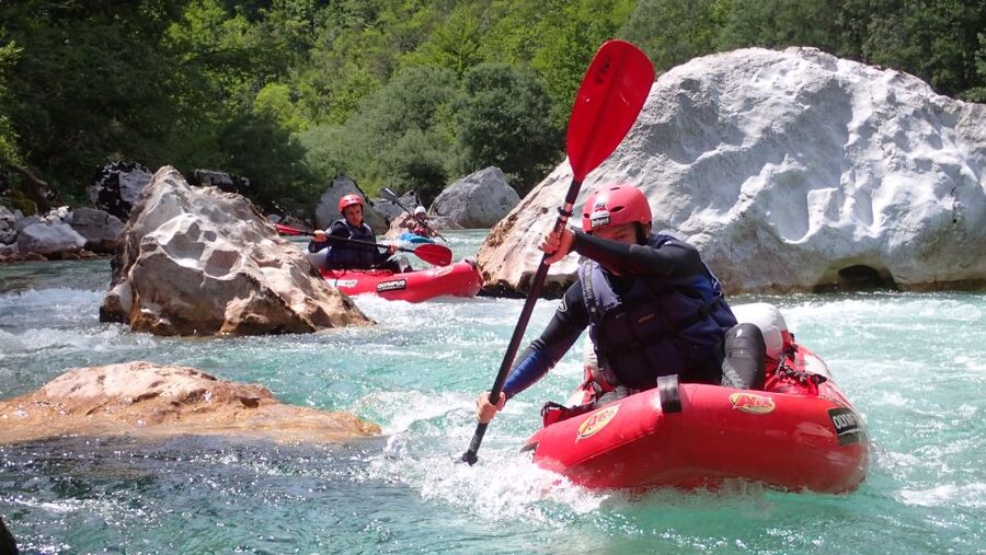 From Bovec: Whitewater kayaking on the Soča River - Meeting HungaroRaft in central Bovec