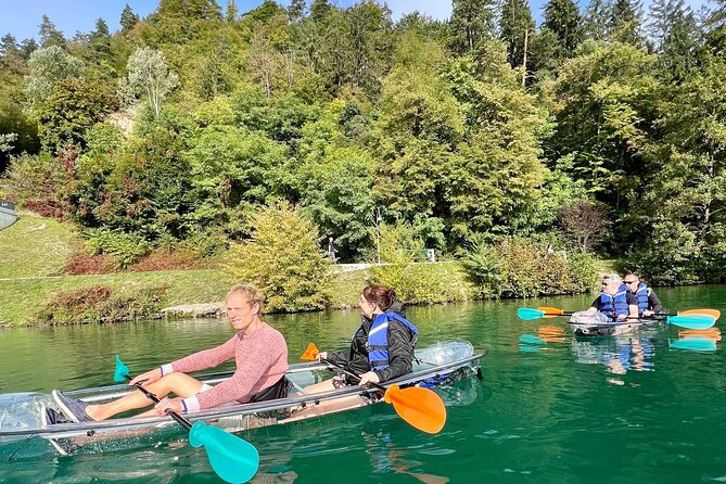 Guided Clear Kayak Tour in Bled - The island church and castle after dark