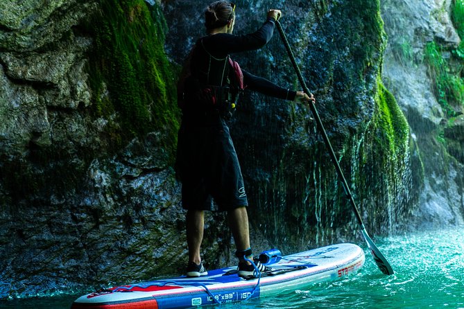 Half-Day Private SUP along Soca River - Paddling into a quieter stretch of the Soča