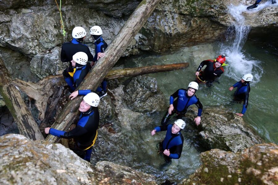 Lake Bled: Canyoning Excursion With Photos - Getting suited up at the canyon entrance