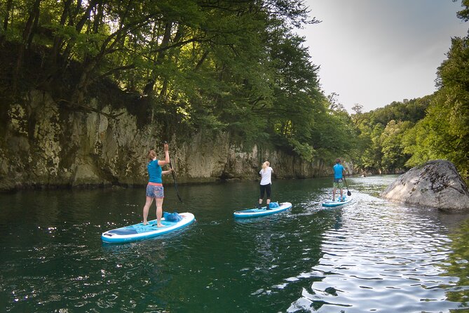 Private Half Day Stand-up Paddle Boarding on the Soča River - Paddling across the emerald lake