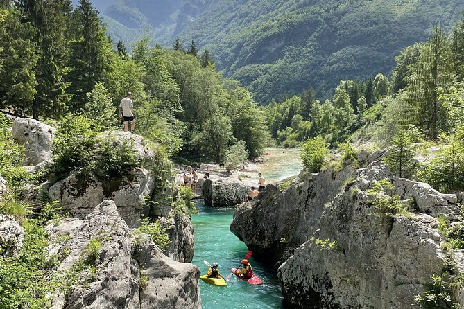 Soča river experience - Triglav national park - Lake Jasna and the Goldhorn statue