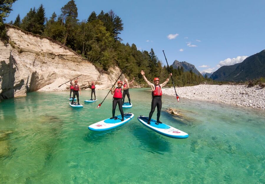 Soča Whitewater Stand-up Paddle Board: Small Group Adventure - Finishing the river run and returning to Bovec