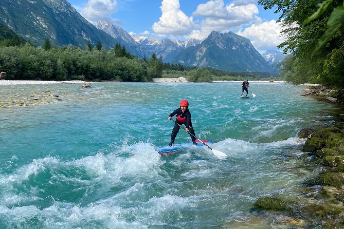 Whitewater Paddle Boarding on Soca River - Building confidence on flat water